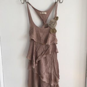 Light, tan dress, large (linen like fabric)